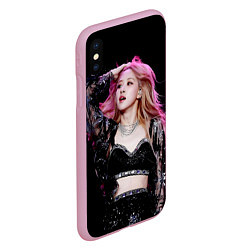 Чехол iPhone XS Max матовый Blackpink Rose Pink hair, цвет: 3D-розовый — фото 2