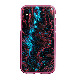 Чехол iPhone XS Max матовый Abstract divorces, цвет: 3D-малиновый