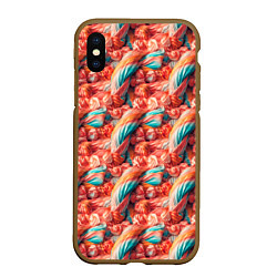 Чехол iPhone XS Max матовый Текстура жвачки