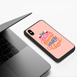 Чехол iPhone XS Max матовый Kasabian цитата из песни, цвет: 3D-черный — фото 2