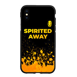 Чехол iPhone XS Max матовый Spirited Away - gold gradient: символ сверху, цвет: 3D-черный
