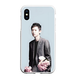 Чехол iPhone XS Max матовый Chanyeol, цвет: 3D-белый