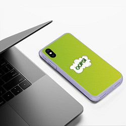 Чехол iPhone XS Max матовый Oops на градиенте зеленом, цвет: 3D-светло-сиреневый — фото 2