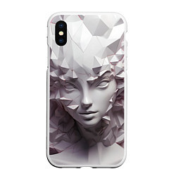 Чехол iPhone XS Max матовый Скульптура с шипами, цвет: 3D-белый