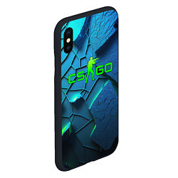 Чехол iPhone XS Max матовый CS GO blue green style, цвет: 3D-черный — фото 2