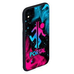 Чехол iPhone XS Max матовый Portal - neon gradient, цвет: 3D-черный — фото 2