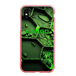 Чехол iPhone XS Max матовый CSGO green abstract, цвет: 3D-баблгам