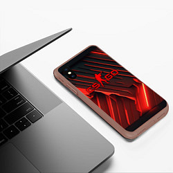 Чехол iPhone XS Max матовый CS GO red neon, цвет: 3D-коричневый — фото 2