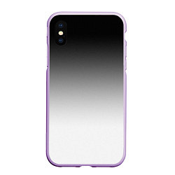 Чехол iPhone XS Max матовый Black and white gradient, цвет: 3D-сиреневый