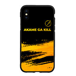 Чехол iPhone XS Max матовый Akame ga Kill - gold gradient: символ сверху, цвет: 3D-черный