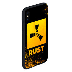 Чехол iPhone XS Max матовый Rust - gold gradient, цвет: 3D-черный — фото 2