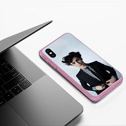 Чехол iPhone XS Max матовый Сильный Тимоти Шаламе, цвет: 3D-розовый — фото 2