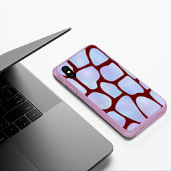 Чехол iPhone XS Max матовый Клеточная ткань, цвет: 3D-сиреневый — фото 2