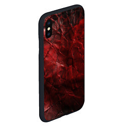 Чехол iPhone XS Max матовый Текстура красная кожа, цвет: 3D-черный — фото 2