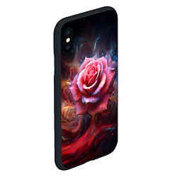 Чехол iPhone XS Max матовый Алая космическая роза - Нейросеть, цвет: 3D-черный — фото 2