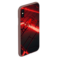 Чехол iPhone XS Max матовый CS GO red neon, цвет: 3D-коричневый — фото 2