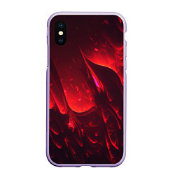 Чехол iPhone XS Max матовый Красные огоньки абстракция