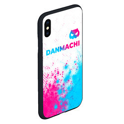 Чехол iPhone XS Max матовый DanMachi neon gradient style: символ сверху, цвет: 3D-черный — фото 2