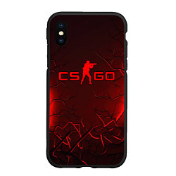 Чехол iPhone XS Max матовый CSGO logo dark red, цвет: 3D-черный