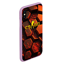 Чехол iPhone XS Max матовый CS GO orange logo, цвет: 3D-сиреневый — фото 2