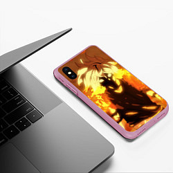 Чехол iPhone XS Max матовый Jigokuraku Габимару, цвет: 3D-розовый — фото 2