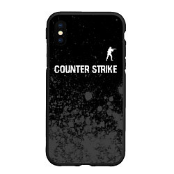 Чехол iPhone XS Max матовый Counter Strike glitch на темном фоне: символ сверх, цвет: 3D-черный