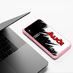Чехол iPhone XS Max матовый Ауди - белые потертости, цвет: 3D-баблгам — фото 2