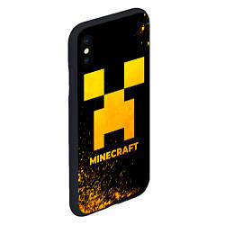 Чехол iPhone XS Max матовый Minecraft - gold gradient, цвет: 3D-черный — фото 2