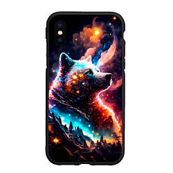 Чехол iPhone XS Max матовый Космический звездный медведь, цвет: 3D-черный