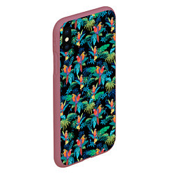 Чехол iPhone XS Max матовый Попугаи Макса Пэйна, цвет: 3D-малиновый — фото 2