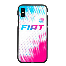 Чехол iPhone XS Max матовый Fiat neon gradient style: символ сверху, цвет: 3D-черный