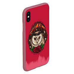 Чехол iPhone XS Max матовый Bring Me The Horizon Owl, цвет: 3D-малиновый — фото 2