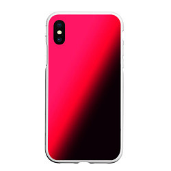 Чехол iPhone XS Max матовый Градиент ярко-розовый, цвет: 3D-белый