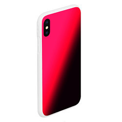 Чехол iPhone XS Max матовый Градиент ярко-розовый, цвет: 3D-белый — фото 2