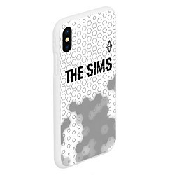 Чехол iPhone XS Max матовый The Sims glitch на светлом фоне: символ сверху, цвет: 3D-белый — фото 2