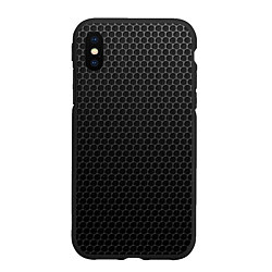 Чехол iPhone XS Max матовый Текстура кольчуги, цвет: 3D-черный