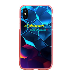 Чехол iPhone XS Max матовый Cyberpunk 2077 neon style, цвет: 3D-баблгам