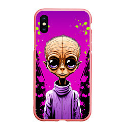 Чехол iPhone XS Max матовый Alien - comics art style, цвет: 3D-баблгам