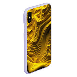 Чехол iPhone XS Max матовый Объемная желтая текстура, цвет: 3D-светло-сиреневый — фото 2