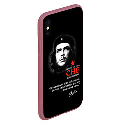 Чехол iPhone XS Max матовый Che Guevara автограф, цвет: 3D-малиновый — фото 2