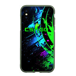 Чехол iPhone XS Max матовый CS GO green black style, цвет: 3D-темно-зеленый