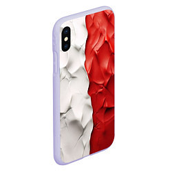 Чехол iPhone XS Max матовый Текстура пластилина белая синяя красная, цвет: 3D-светло-сиреневый — фото 2