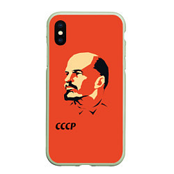 Чехол iPhone XS Max матовый СССР Ленин жив, цвет: 3D-салатовый