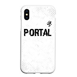 Чехол iPhone XS Max матовый Portal glitch на светлом фоне: символ сверху