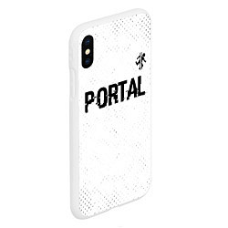 Чехол iPhone XS Max матовый Portal glitch на светлом фоне: символ сверху, цвет: 3D-белый — фото 2