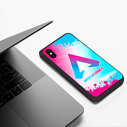 Чехол iPhone XS Max матовый Apex Legends neon gradient style, цвет: 3D-черный — фото 2