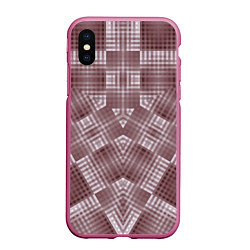 Чехол iPhone XS Max матовый В коричневых тонах геометрический узор, цвет: 3D-малиновый