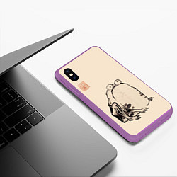 Чехол iPhone XS Max матовый Лягушка - Ито Джакучу, цвет: 3D-фиолетовый — фото 2