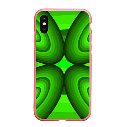 Чехол iPhone XS Max матовый Зеленые овалы, цвет: 3D-баблгам