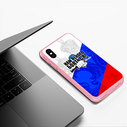 Чехол iPhone XS Max матовый Нам некого бояться - Российский триколор, цвет: 3D-баблгам — фото 2